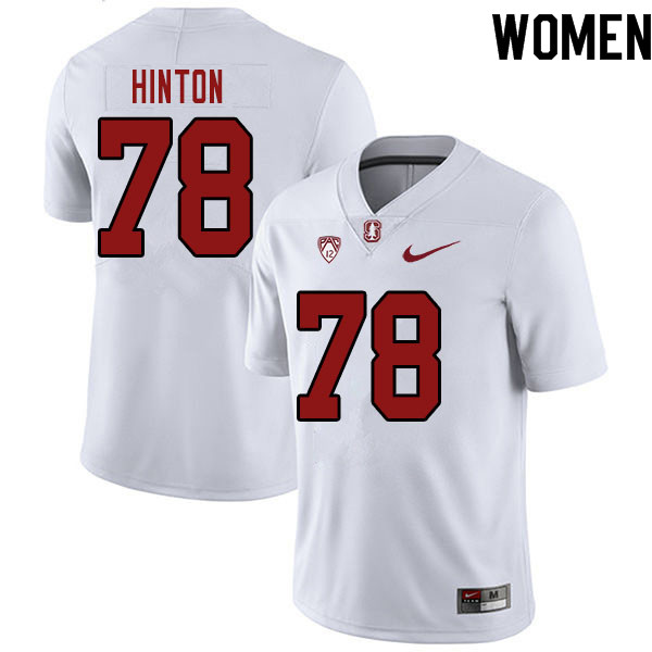 Women #78 Myles Hinton Stanford Cardinal College Football Jerseys Sale-White - Click Image to Close